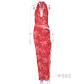 Jadore Ruffle Halter Maxi Dress [88Z6S02H]