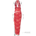 Jadore Ruffle Halter Maxi Dress [BX0TJT1F]