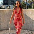 Jadore Ruffle Halter Maxi Dress [6J42QM6U]
