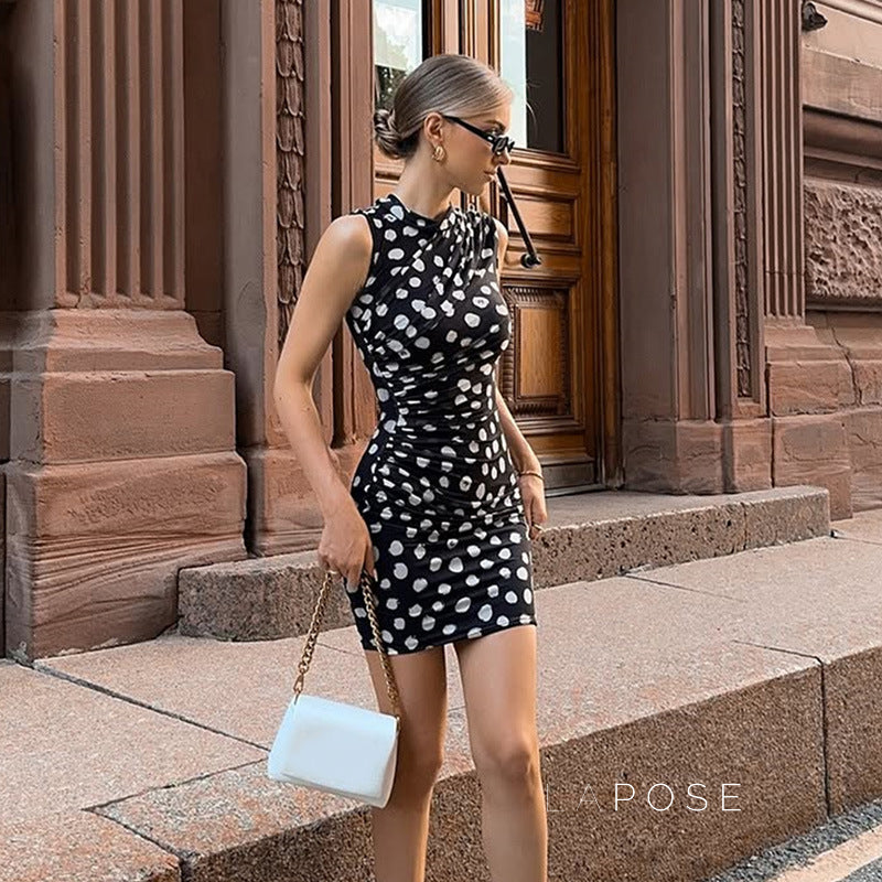 Jaelle Polka Dot Mini Dress [5N5ART7G]