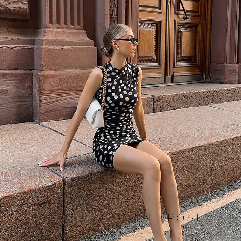 Jaelle Polka Dot Mini Dress [YMBOZA66]