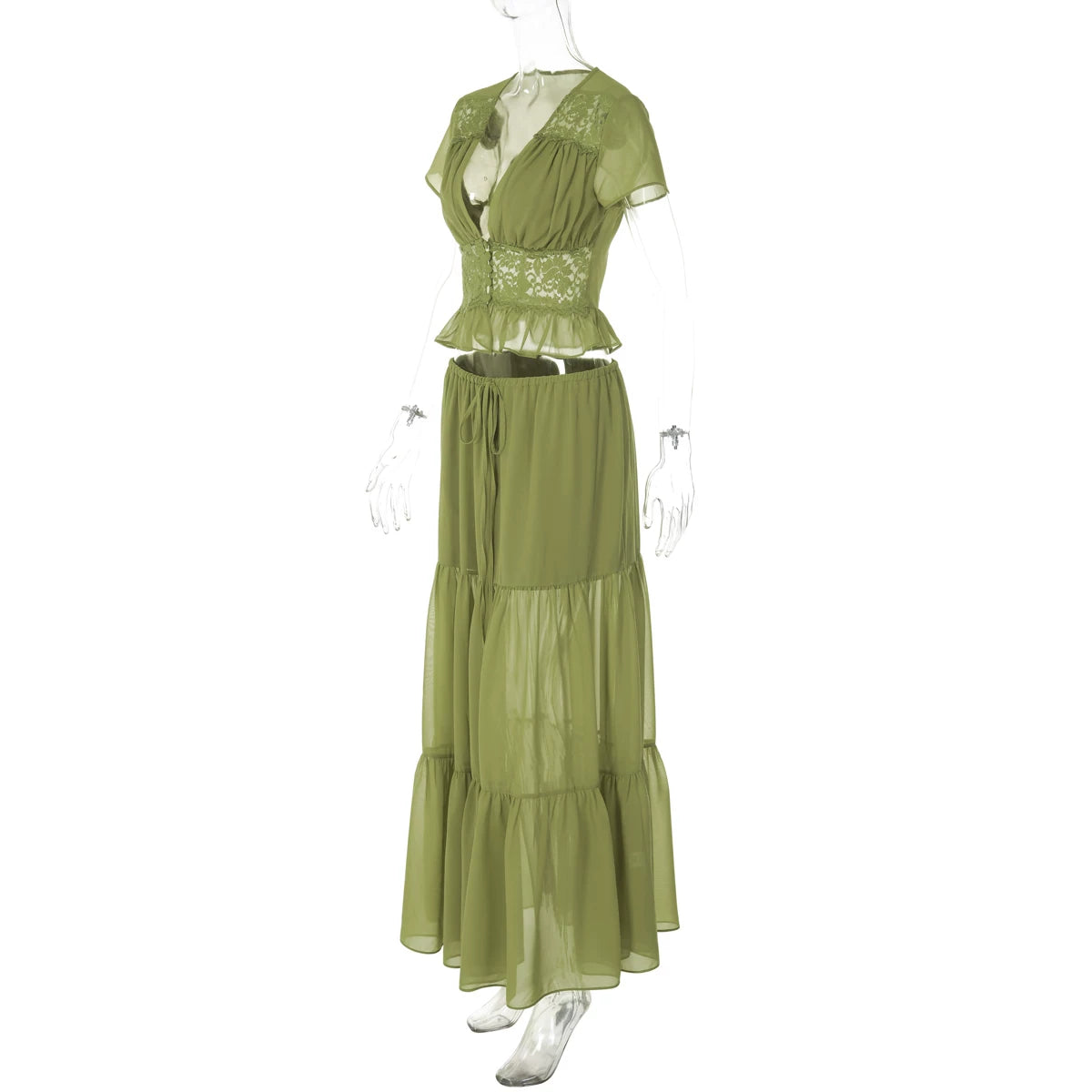 LaPose - Jaiden Chiffon Lace Maxi Set