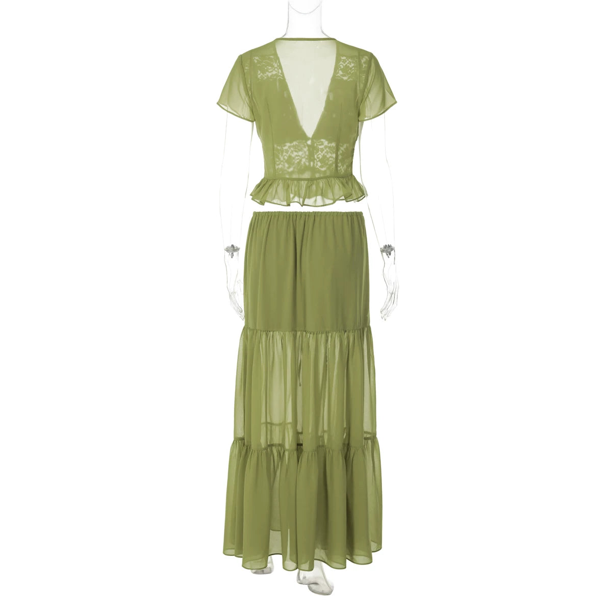 LaPose - Jaiden Chiffon Lace Maxi Set