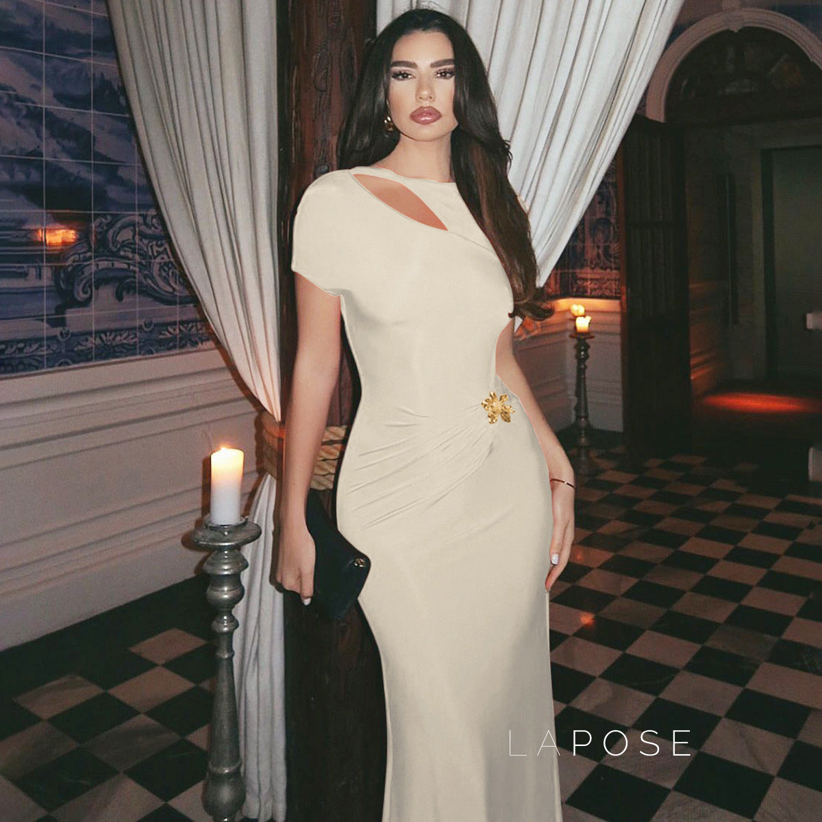 Jaleyah Backless Midi Dress [A9JW7WR3]