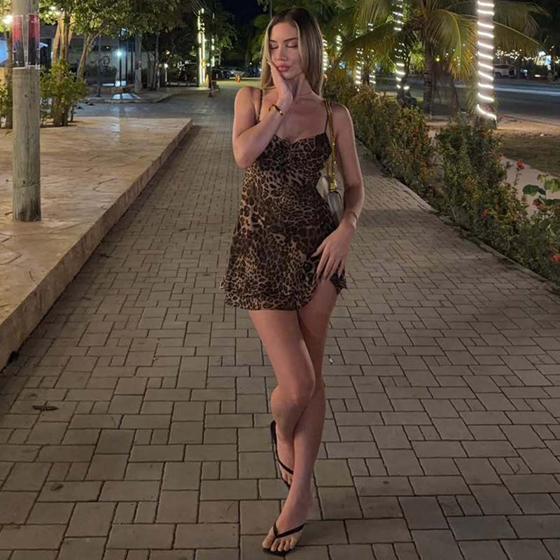 LaPose - Jaliyah Leopard Ruffle Mini Dress