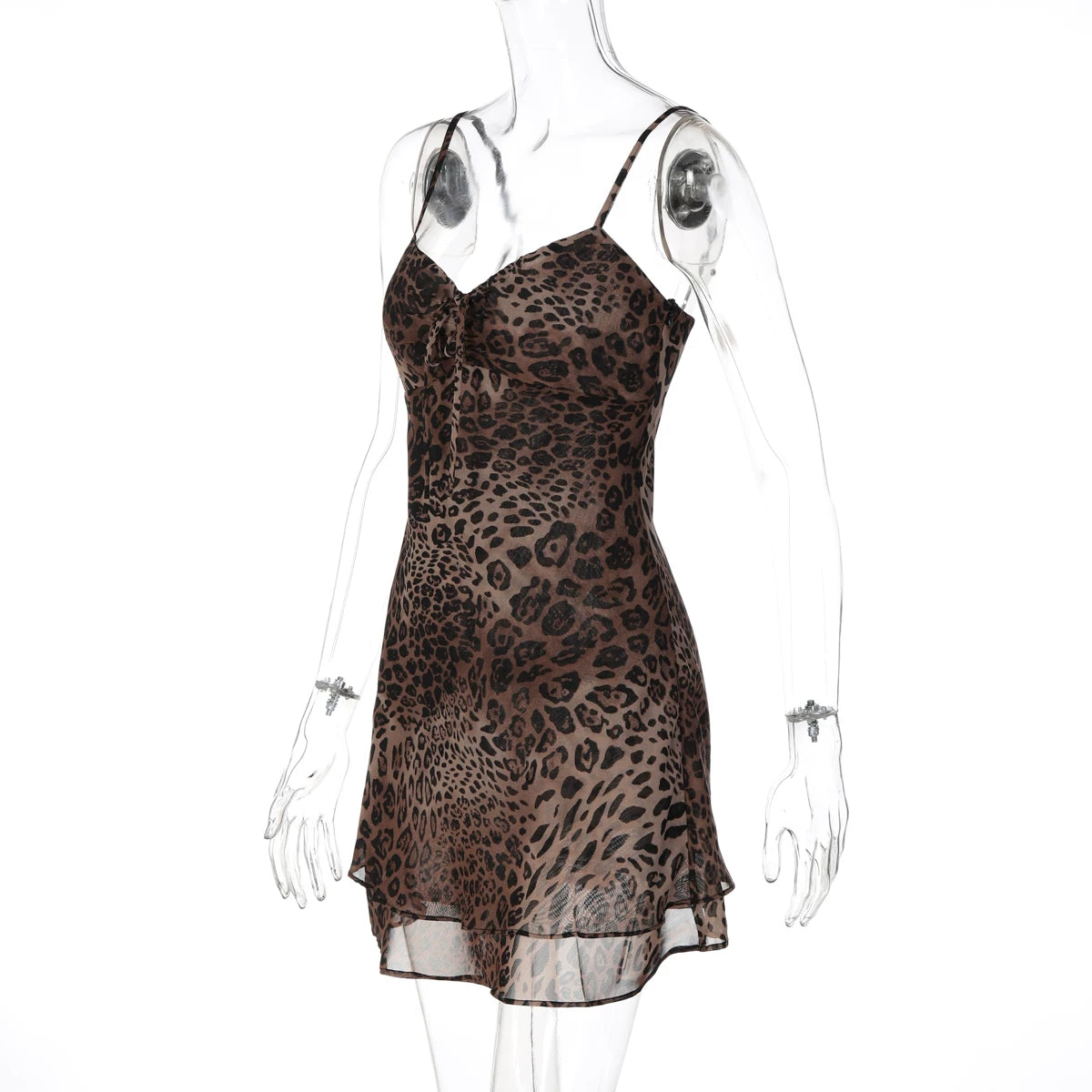 LaPose - Jaliyah Leopard Ruffle Mini Dress