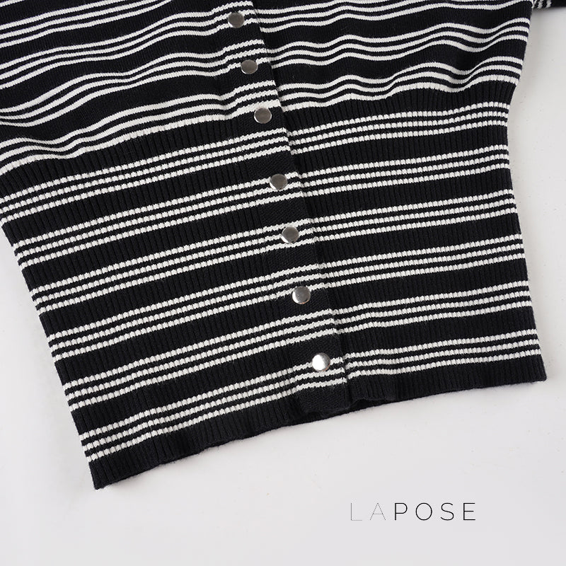 Jamari Striped Cardigan Short Set [CKH5IRMO]
