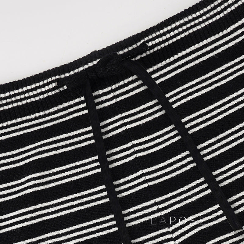 Jamari Striped Cardigan Short Set [A8VO4249]