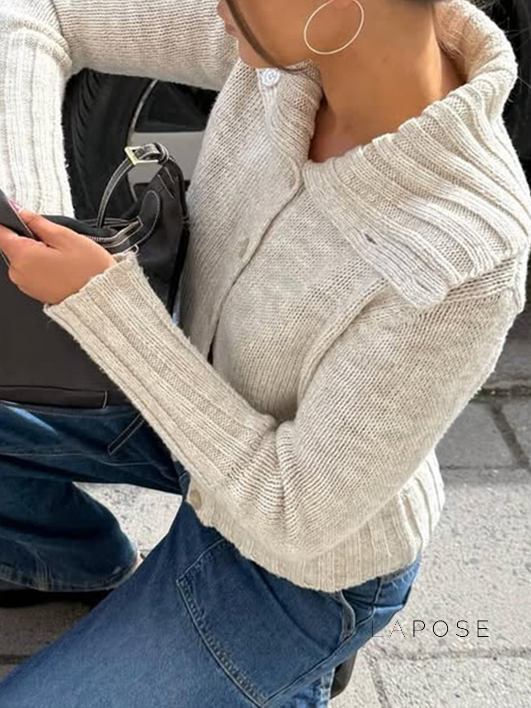 Jamileth Knit Button-Up Cardigan [2VT3PVPK]