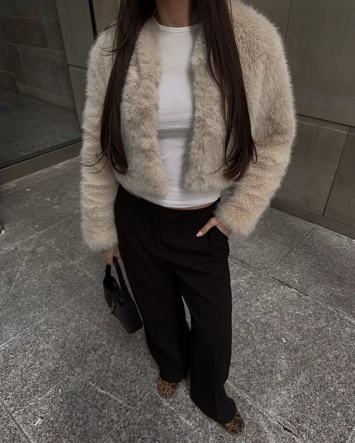 LaPose - Janayah Cropped Faux Fur Jacket