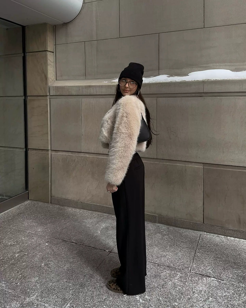 LaPose - Janayah Cropped Faux Fur Jacket