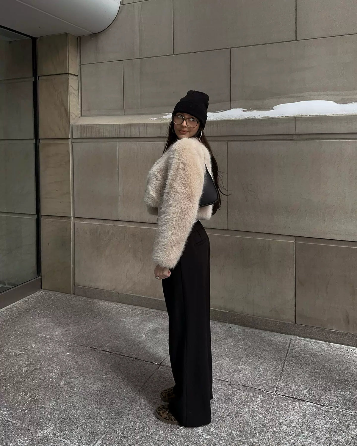 LaPose - Janayah Cropped Faux Fur Jacket