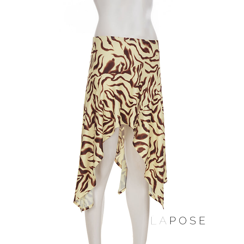 Jannat Retro Ripple Midi Skirt [8DSQZZXP]