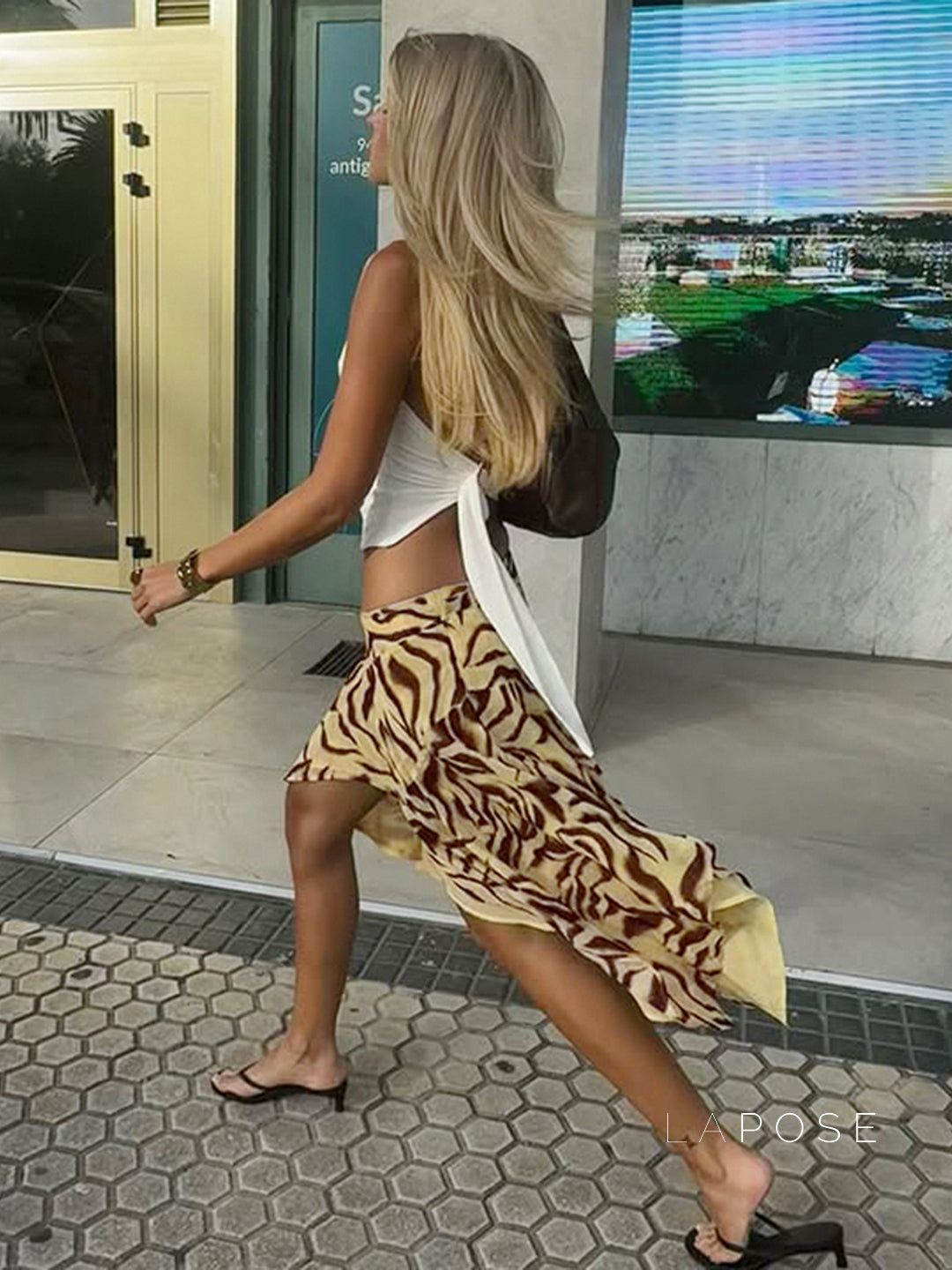 Jannat Retro Ripple Midi Skirt [S6XCBQII]