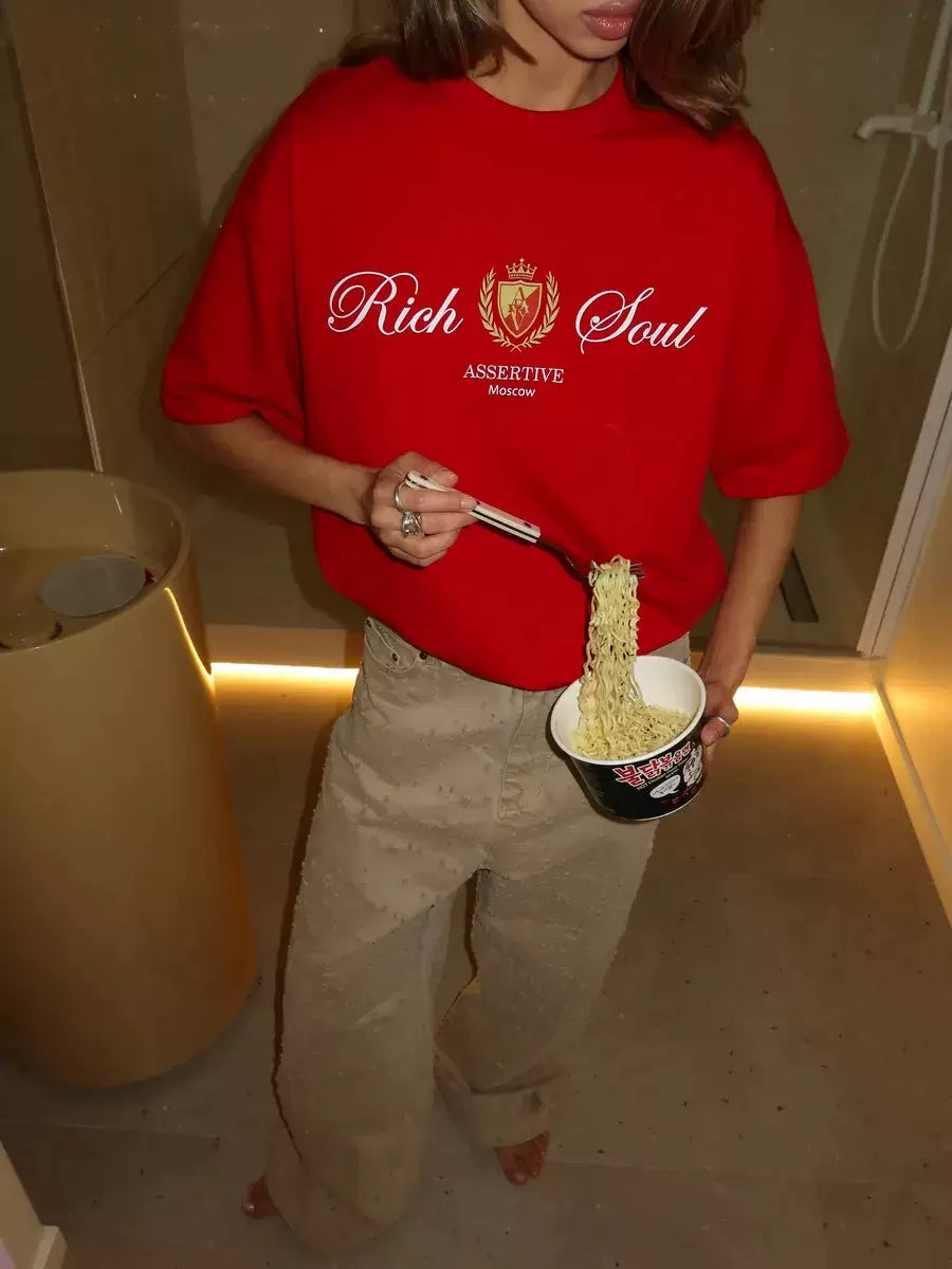 LaPose - Jannat Rich Soul Graphic Tee - Red Color