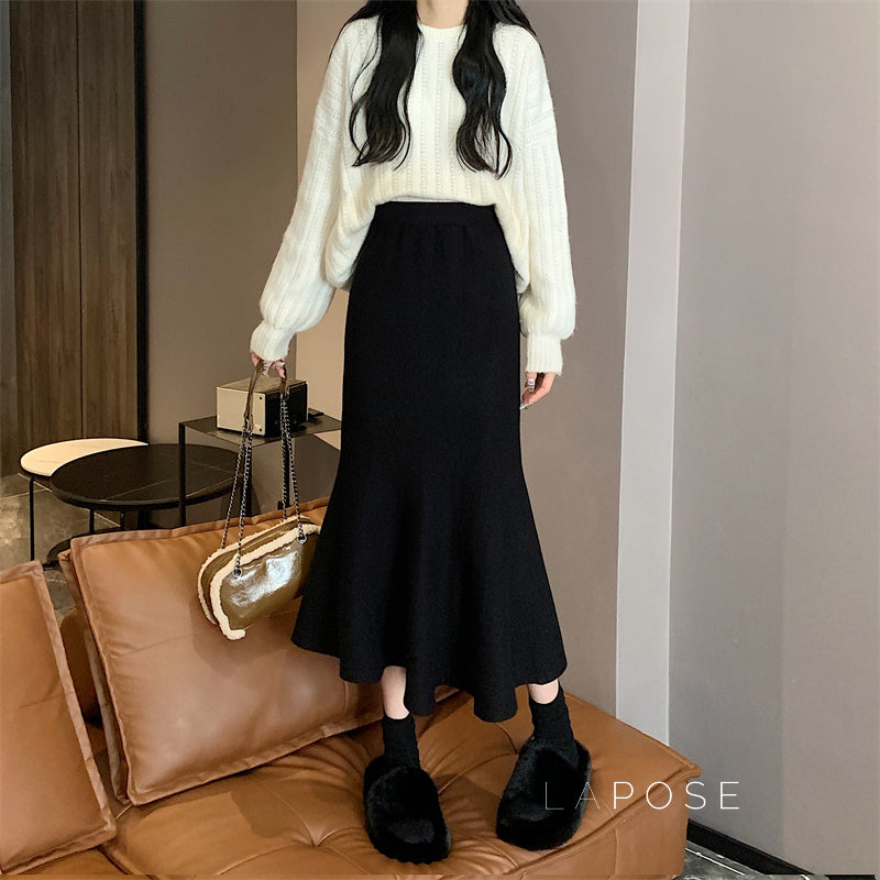 Janyla Knit Fishtail Skirt [85TQJK9Q]