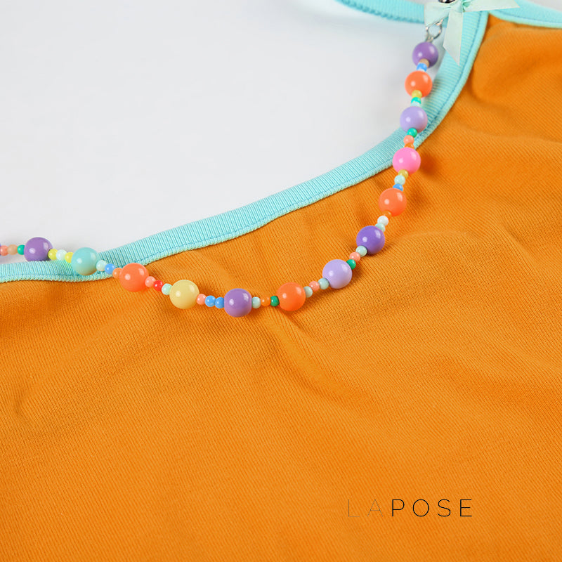 Jayana Beaded Bow Crop Top [S11R36BG]