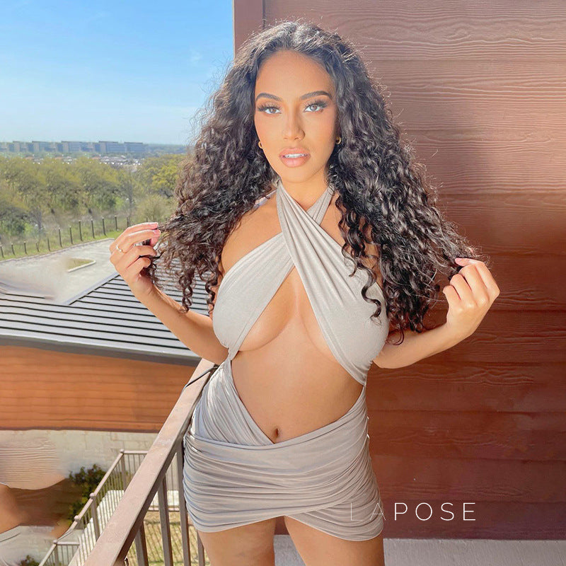 Jayani Halter Cut-Out Mini Dress [1O616E2J]