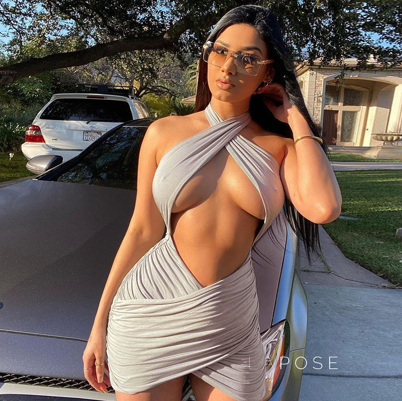 Jayani Halter Cut-Out Mini Dress [D0WQFZ12]