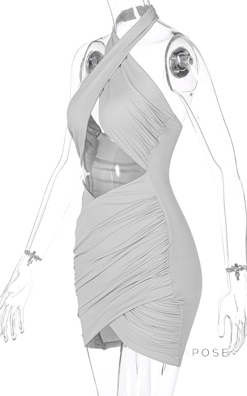 Jayani Halter Cut-Out Mini Dress [V5YWGVAE]