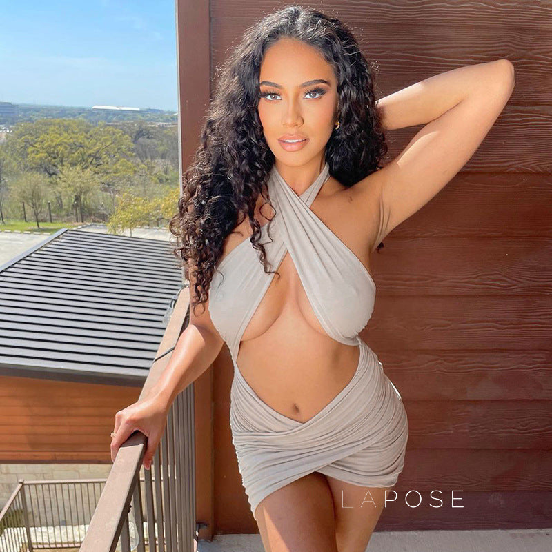 Jayani Halter Cut-Out Mini Dress [FQXEKR64]