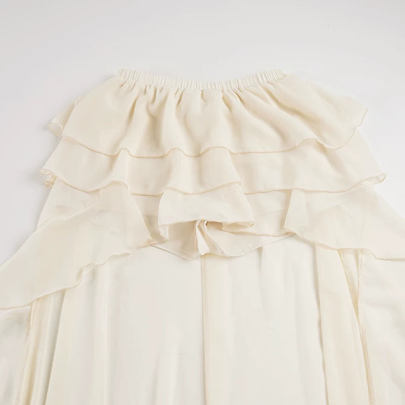 LaPose - Jayce Tiered Ruffle Asymmetric Skirt