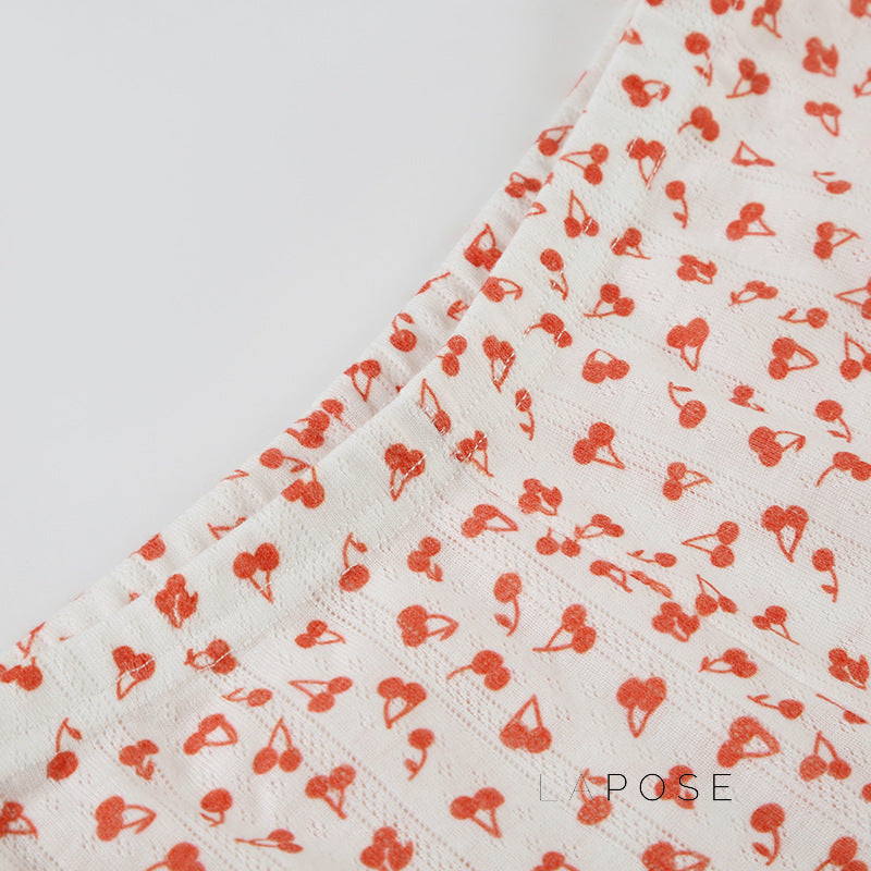 Jaycie Cherry Print Lounge Set [C74SSVAB]
