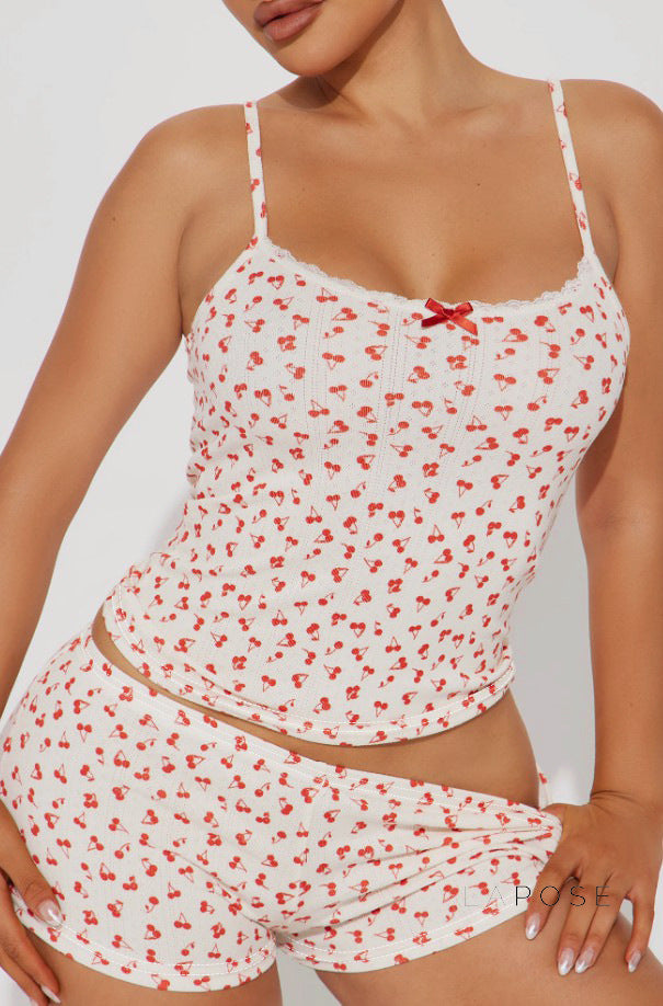 Jaycie Cherry Print Lounge Set [W5Z7JCKA]