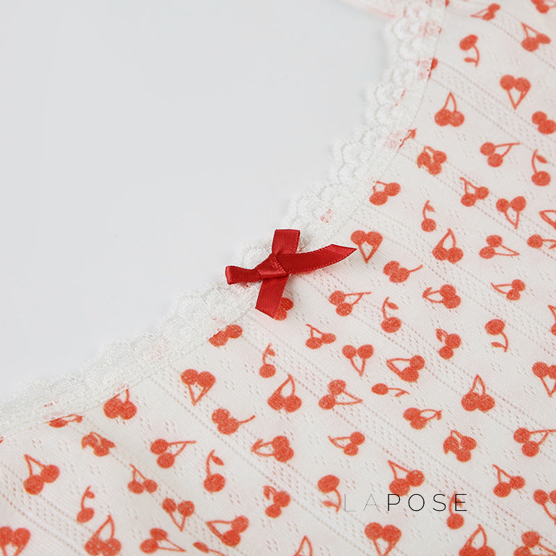 Jaycie Cherry Print Lounge Set [KRG6532V]