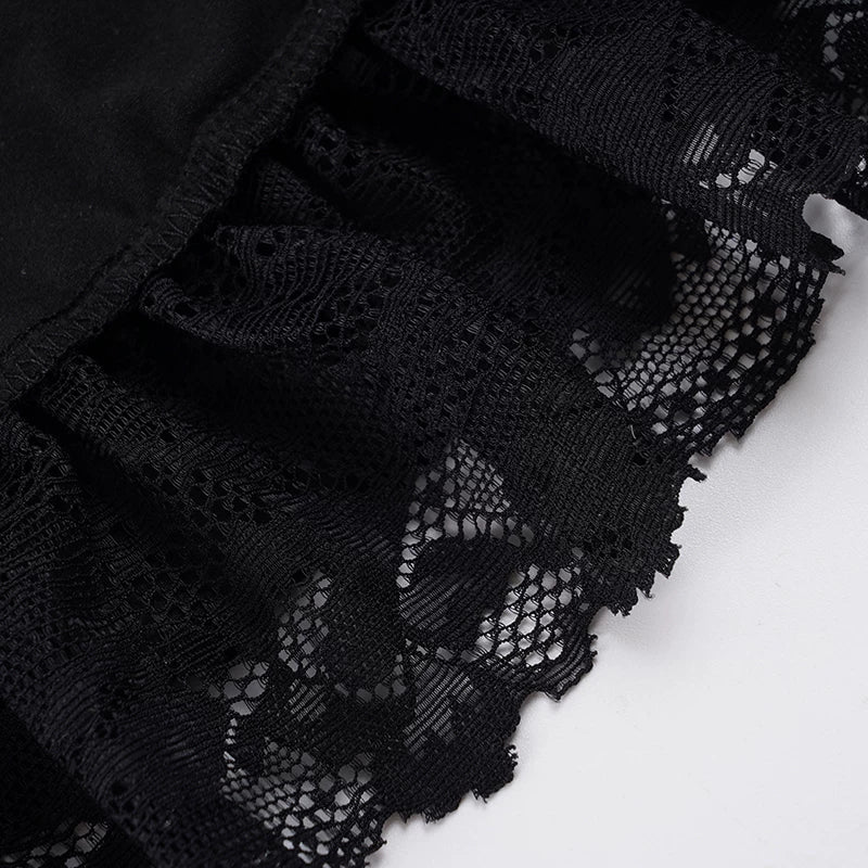 LaPose - Jayla Ruffled Lace Mini Skirt