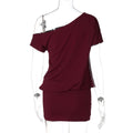 Jaylinn Asymmetric Ruched Midi Dress