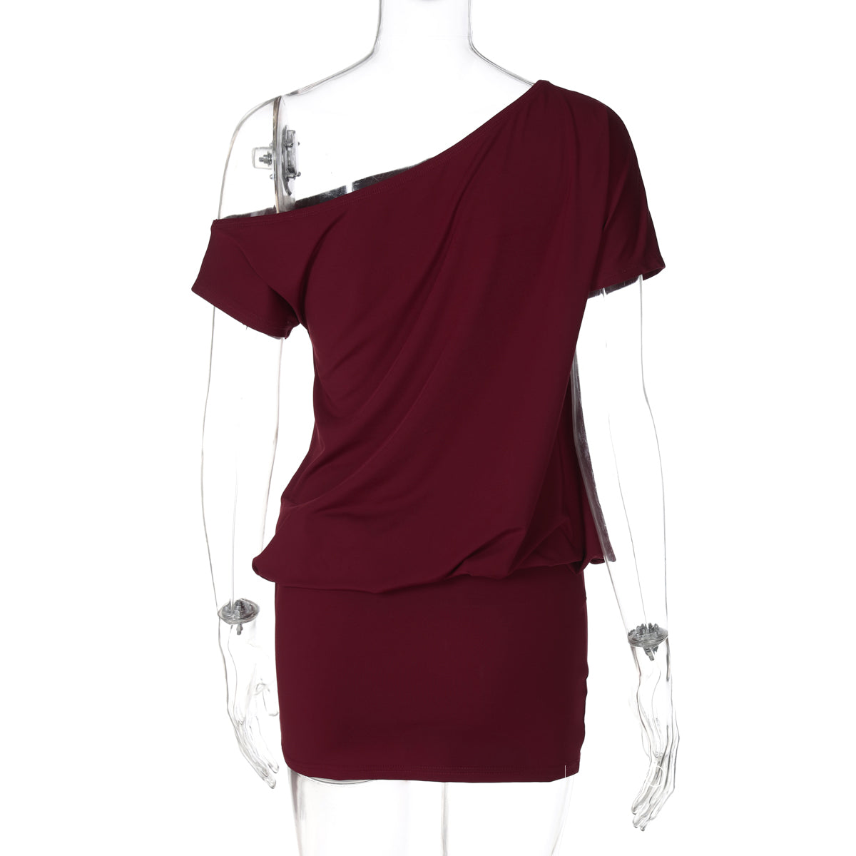 Jaylinn Asymmetric Ruched Midi Dress