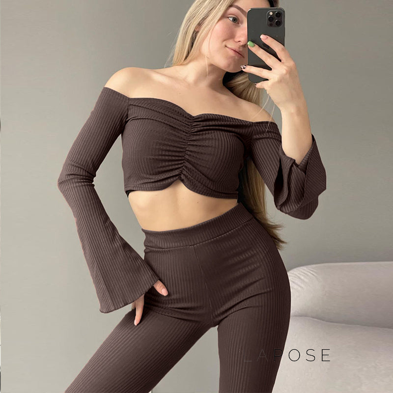 Jazmin One-Shoulder Pleated Pant Set [H4SGJBMA]