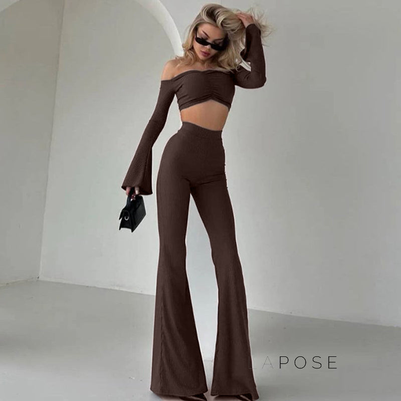 Jazmin One-Shoulder Pleated Pant Set [1OMTE6RP]