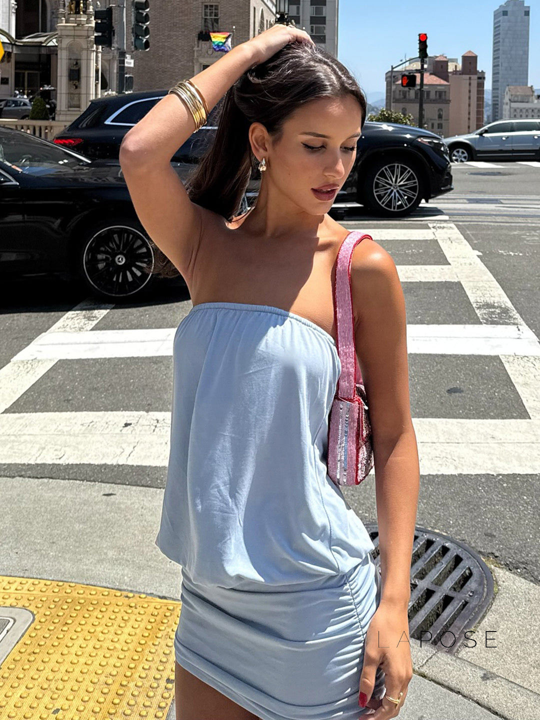 Jeanelle Strapless Mini Dress [TGS11Q15]