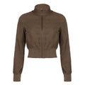 LaPose - Jeanette Cropped Utility Zip Jacket - Brown Color
