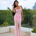 Jenesis Halter Slit Maxi Dress [AVRQODY2]