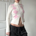 Jenesis Plaid Knit Cardigan [7PBFSZJF]