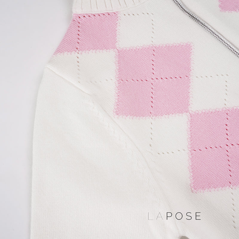 Jenesis Plaid Knit Cardigan [PB5VHTJX]