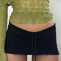 Jenna Knit Lace-Up Mini Skirt [15WKAICL]