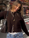 Jennah Coffee Knit Cardigan [GXIJV1J9]