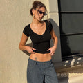 Jennie V-Neck Crop Top [NUXTCX8G]