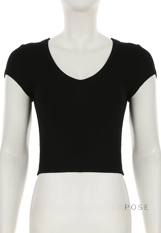 Jennie V-Neck Crop Top [BPUUD52H]