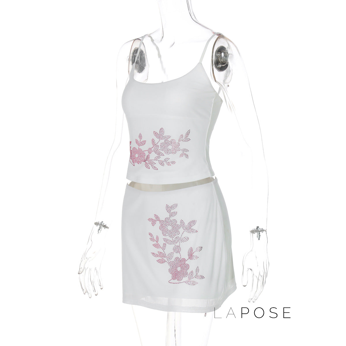 Jensen Rhinestone Mini Skirt Set [5359J01J]