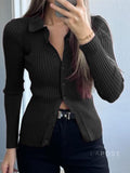 Jessalynn Knit Polo Top [KVG9LBON]