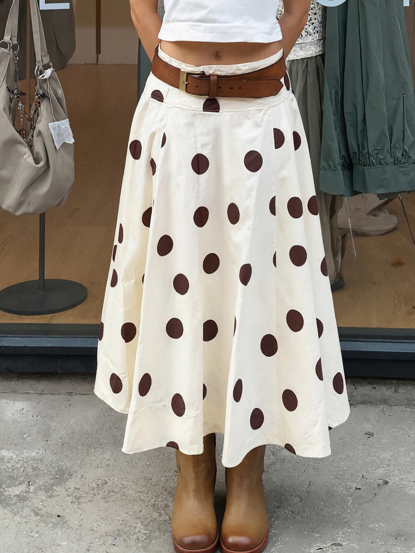 Jett Polka Dot Midi Skirt [QHEDNJ5V]