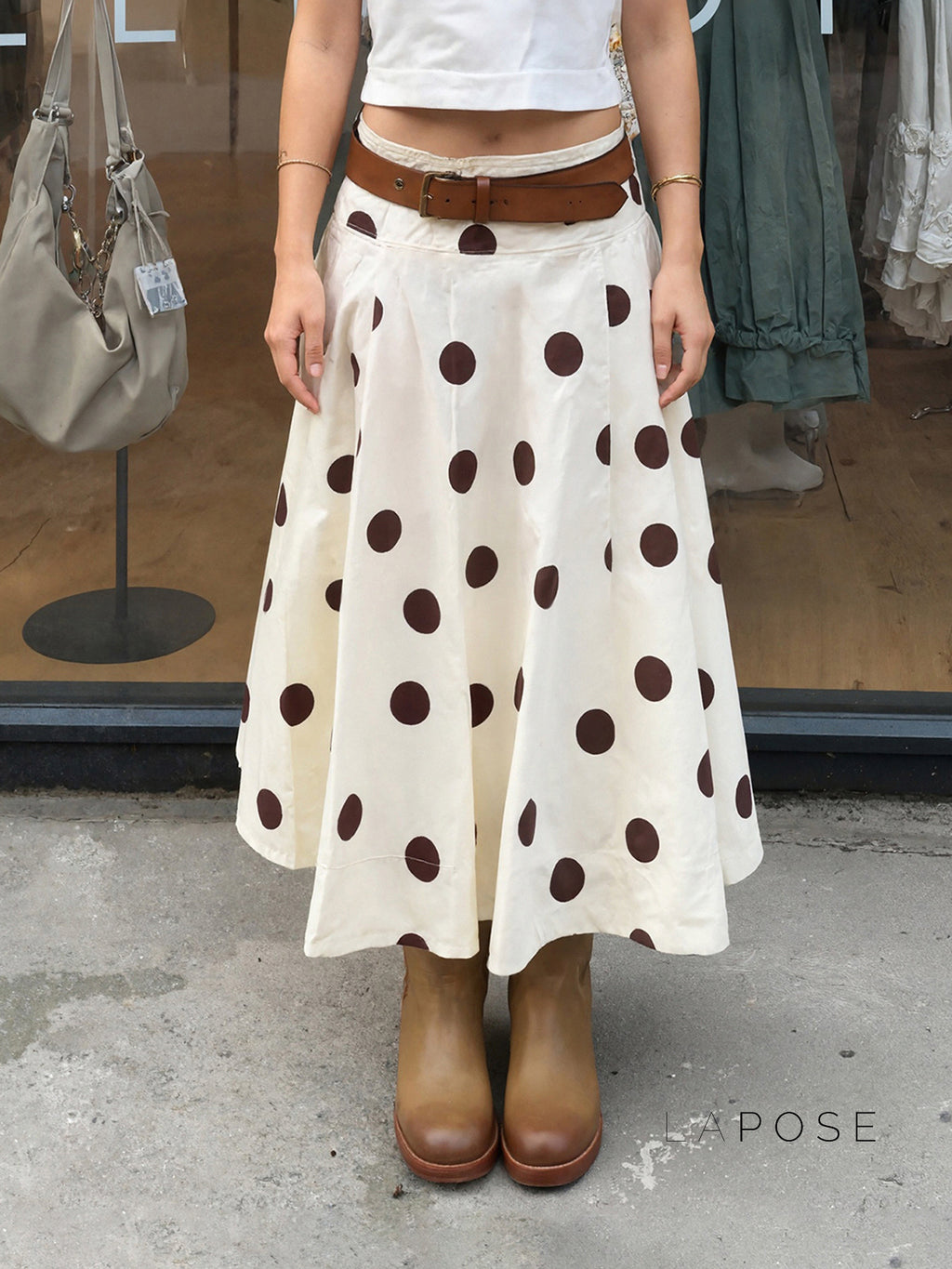 Jett Polka Dot Midi Skirt [7FY45GSP]