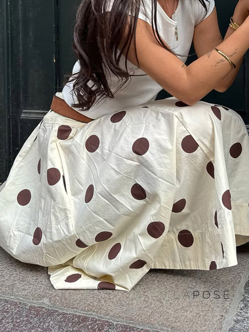 Jett Polka Dot Midi Skirt [J9DFRR7Z]