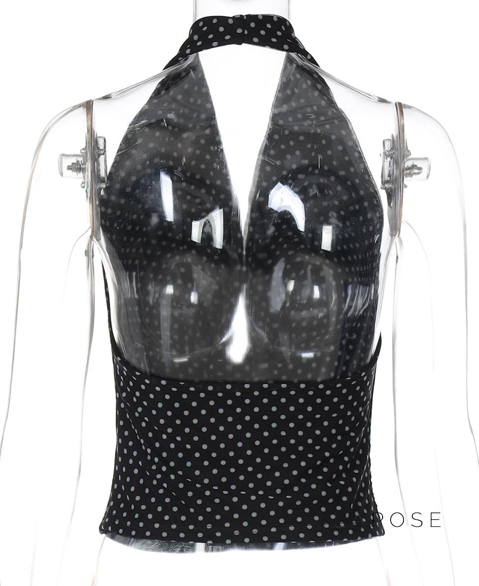 Joan Polka Dot Halter Top [COC8NFRF]