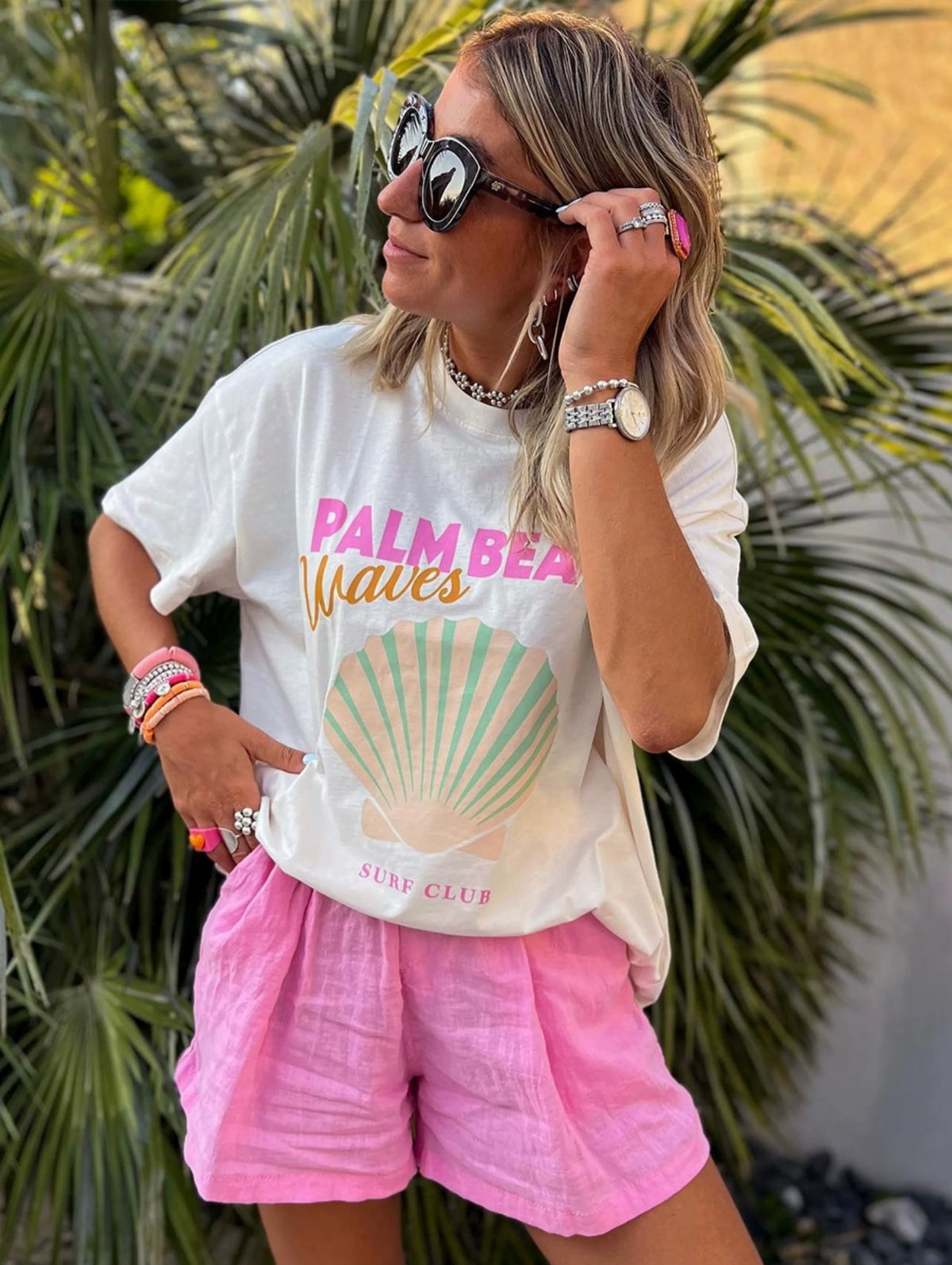 Jocelynn Oversized Shell Graphic T-Shirt